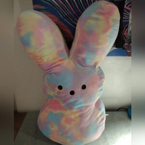24" XL Peeps tie dye bunny rabbit pillow